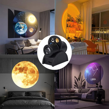 Galaxy Planet Projector – USB LED Space Lamp | 5 Planets Light